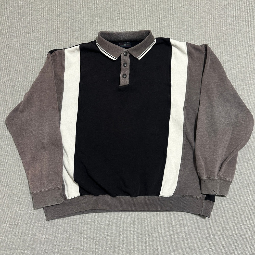 Vintage 90s Members Only Colorblock Snap Placket Pullover Sweatshirt Mens 2XL